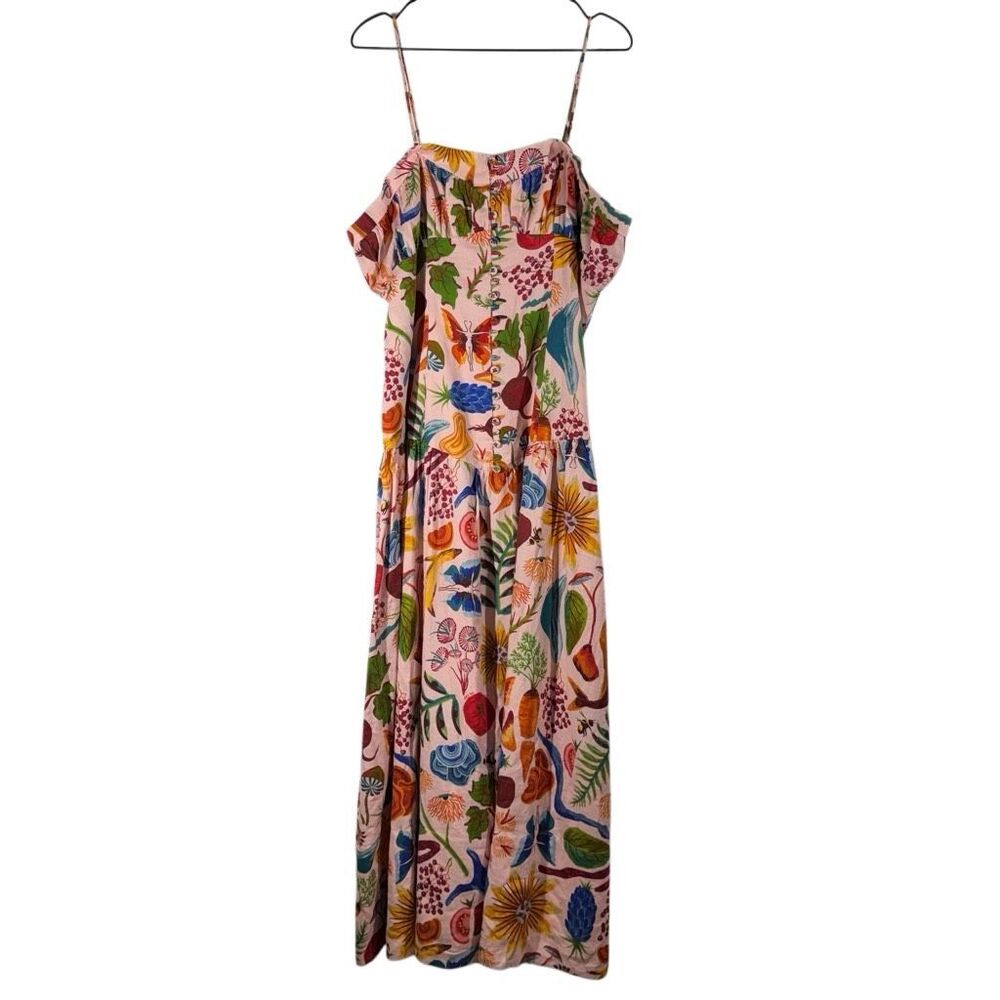 Farm Rio Farm Print Linen Blend Maxi Dress XL - Picture 2 of 9